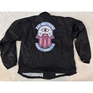 Vintage Y2K Say Anything Band Full Zip Merch Tour Jacket Size Large Emo Rock